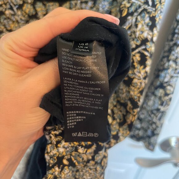 Free People Boheme Floral Long Sleeve Square Neck Mini Dress - 10 - Picture 6 of 9